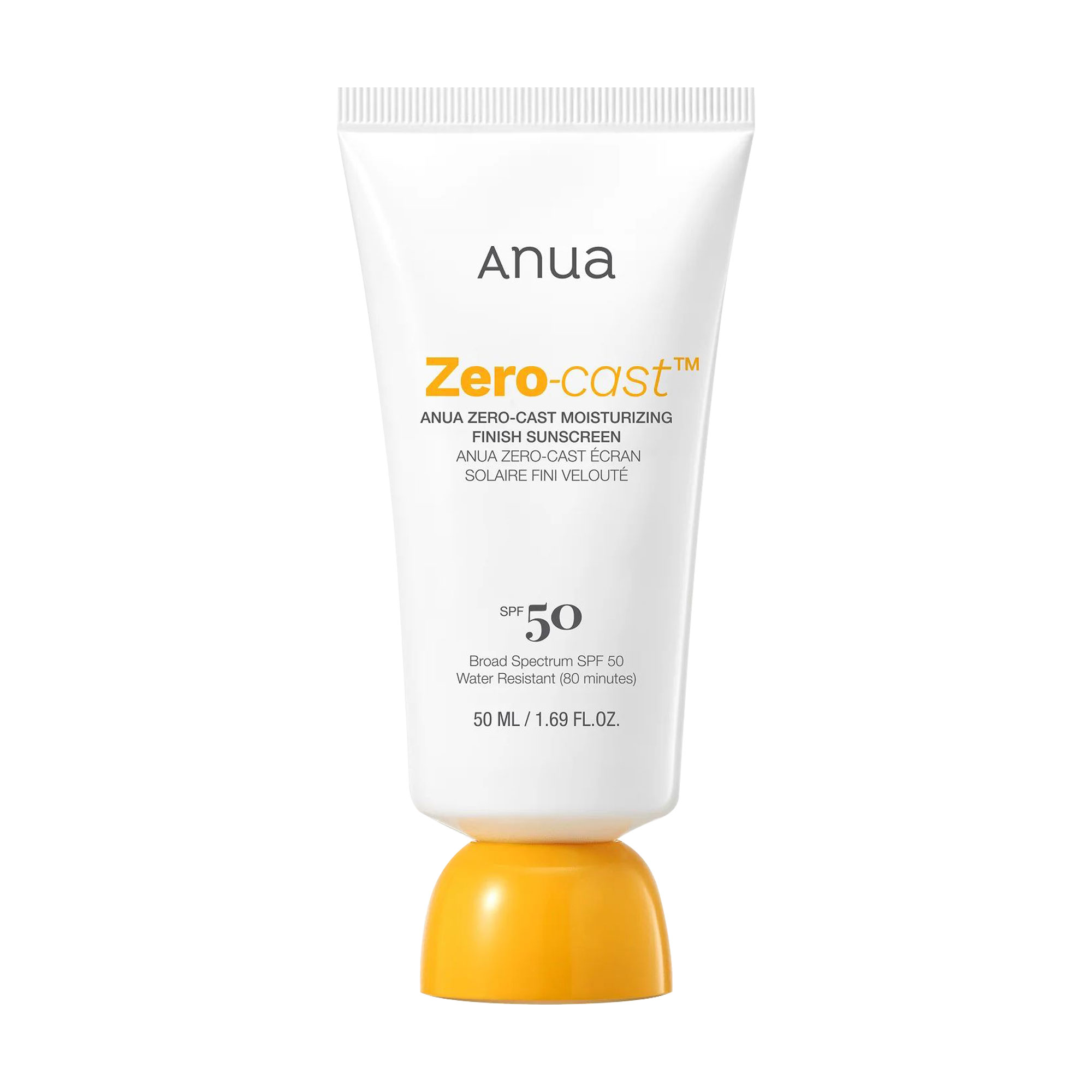 Зволожувальний сонцезахисний крем для обличчя Anua Zero-Cast Moisturizing Finish Sunscreen, SPF 50, 50 мл